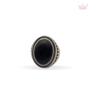 Onyx Black with Silver Outline Ring