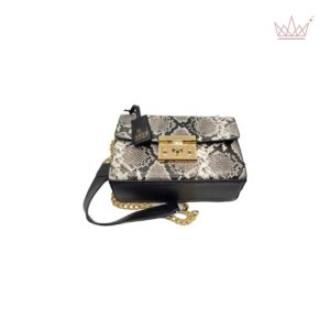 Gucci Grey Tiger Ladies Handbag with Gold Chain