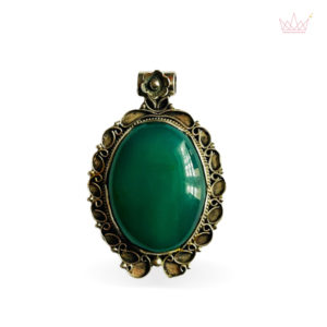 Green agate surround by silver  pattern hand made Original